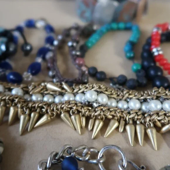 22 Pc Boho Beaded Bracelet Bundle Lot Gemstone Crystal Stack Boho Hippie Craft - Picture 13 of 13